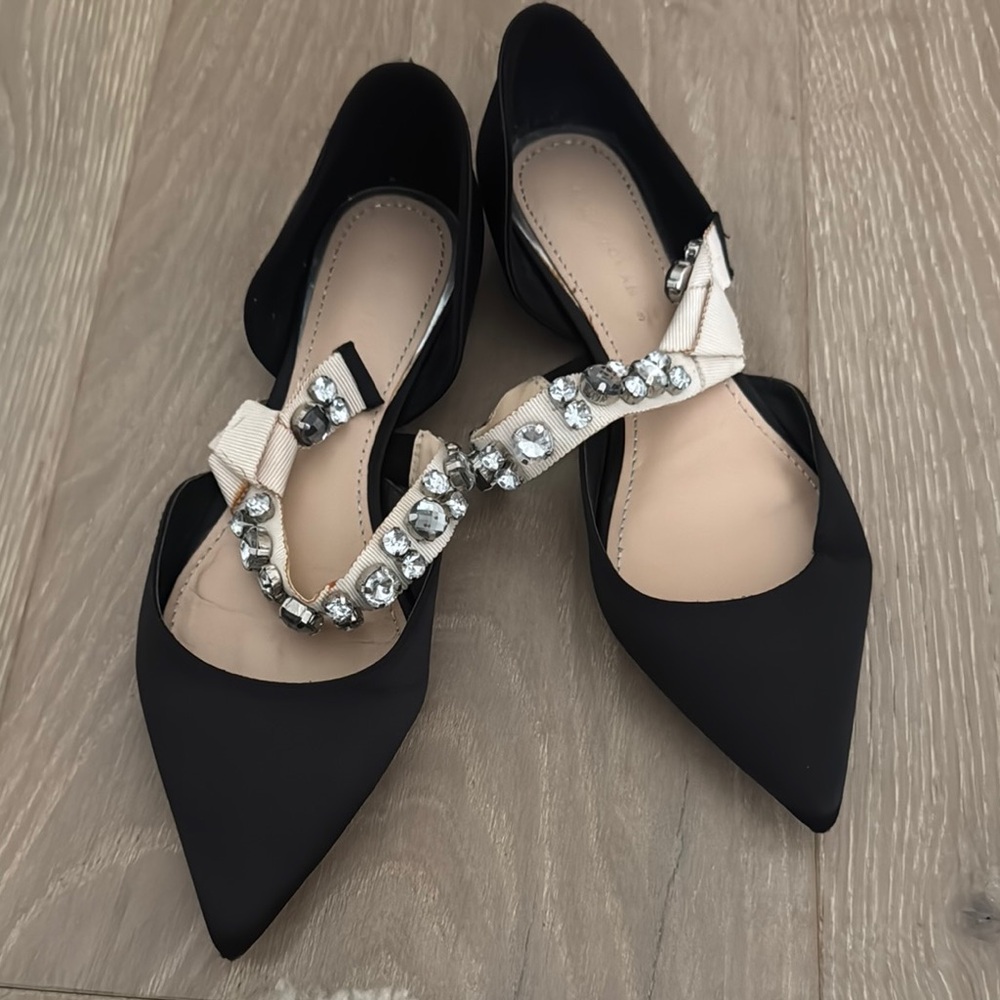 Zara Elegant Black Women's Shoes with Embellished Straps